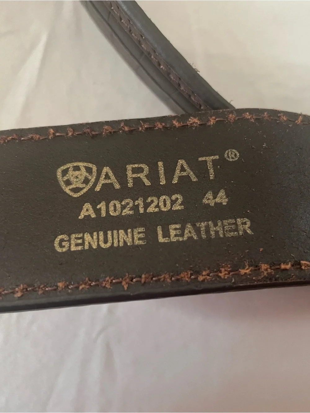 Ariat Brown Leather Tooled Western Belt with Silver Buckle